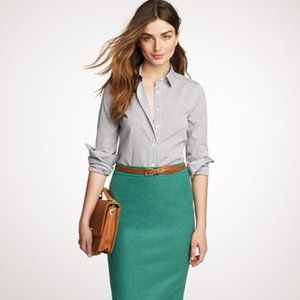 J. Crew Factory Pencil Skirt Wool Viridian Green 00